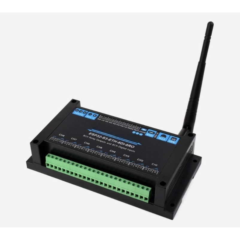Relay 8 Channel Board - ESP32‑S3 Industriële 8-kanaals netwerkrelaismodule WiFi Bluetooth