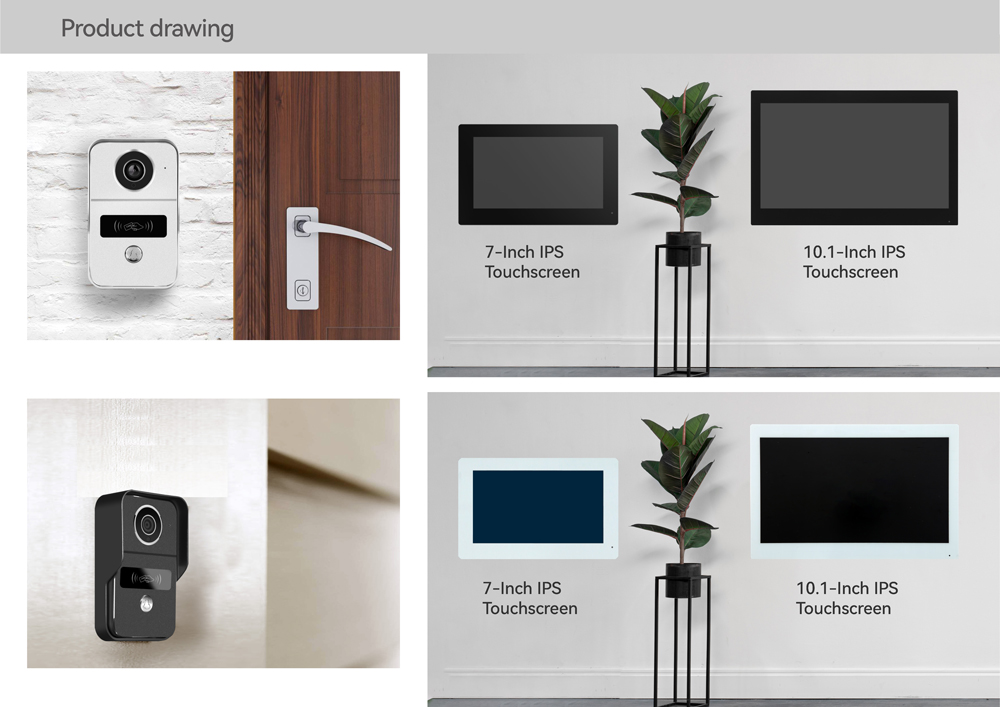 Smart Doorbell Wired - 1 stuk LCD TUYA 2-draads 10/7