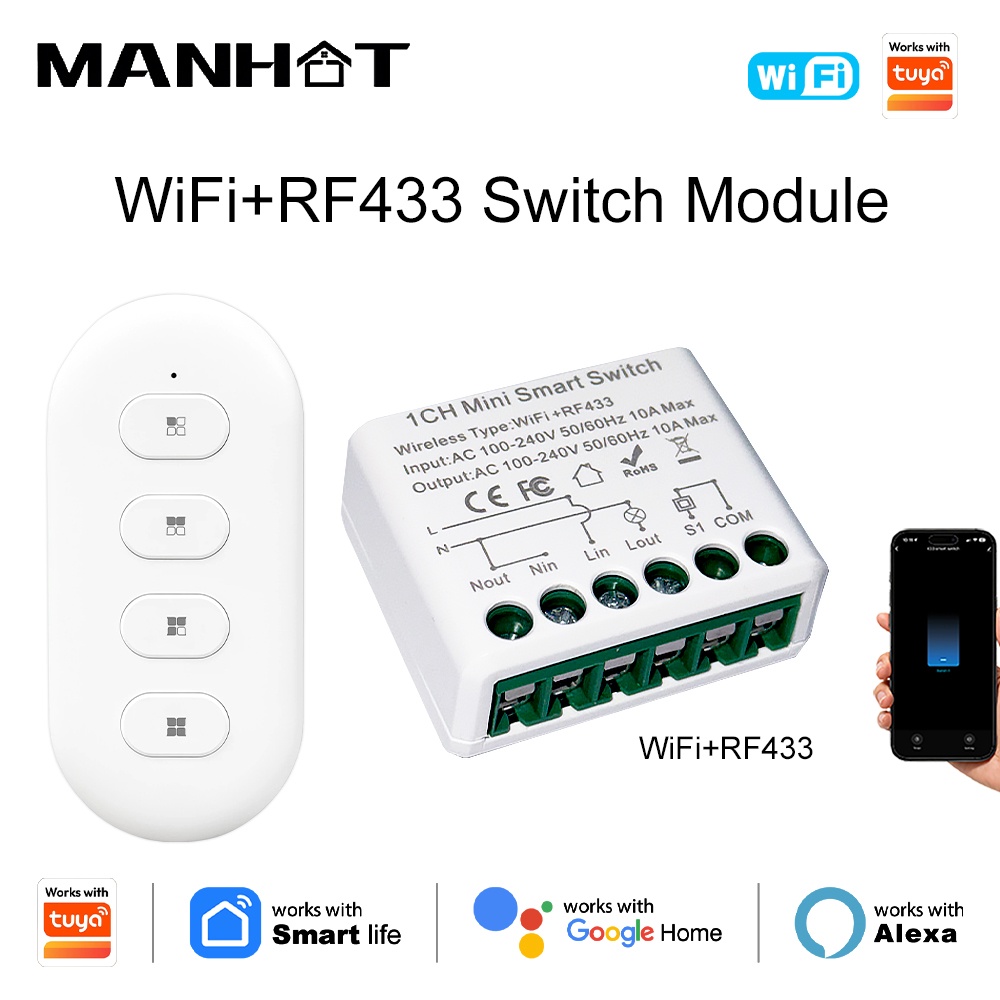 Tuya WIFI 10A slimme lichtscha - Diy Home Automation Controller recensie en prijs